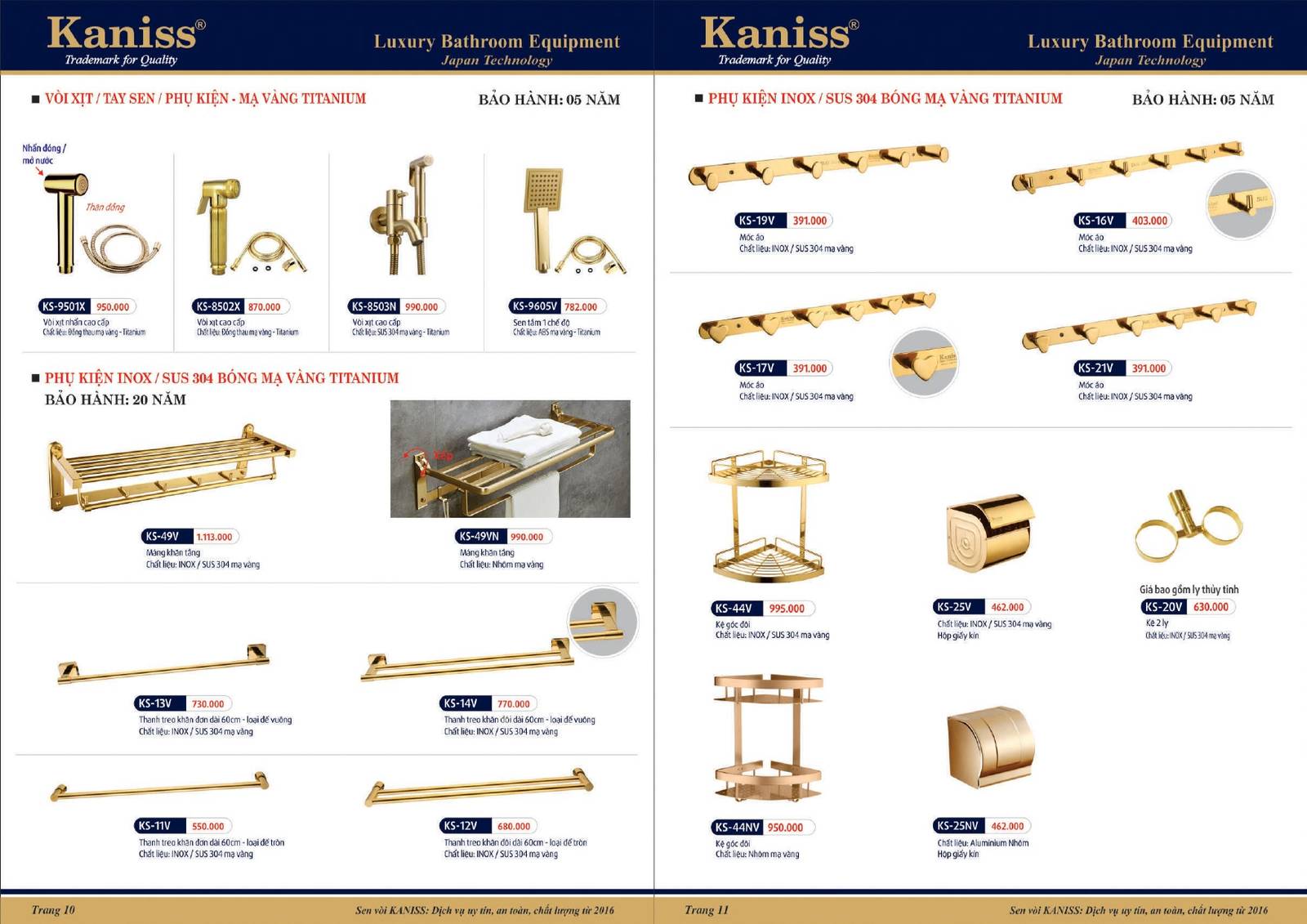 Bảng giá và Catalogue Thiết bị vệ sinh KANISS mới nhất 2025 /Page 6